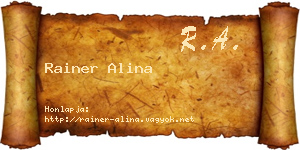 Rainer Alina névjegykártya